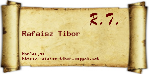Rafaisz Tibor névjegykártya